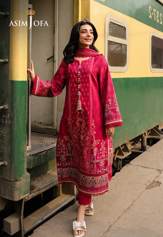 AsimJofa Red Printed 3Pcs