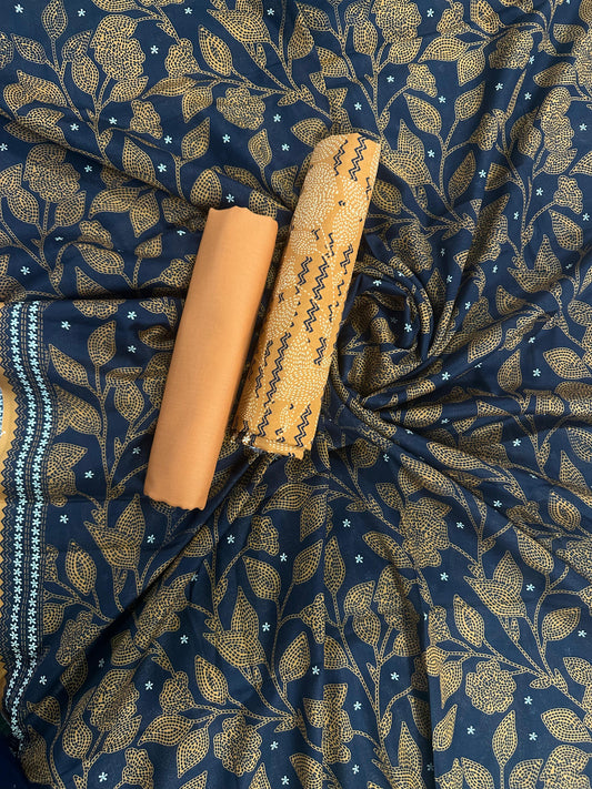 ZAMAN PRINTED UNSTITCHED 3PCS COLLECTION