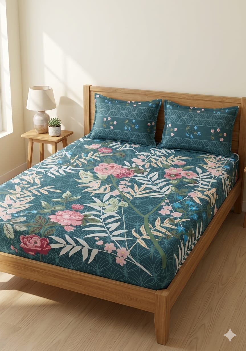 SALONIKA PURE COTTON BEDSHEETS Most Demanding Collection Full Printed King Size Bedsheets