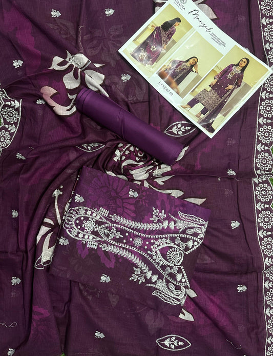 Amaira Manzil Luxury Embroidered Lawn 3 Piece Unstitched Collection
