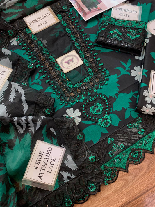 RAMSHA Elegant 3PC Unstitched Lawn Suit Collection