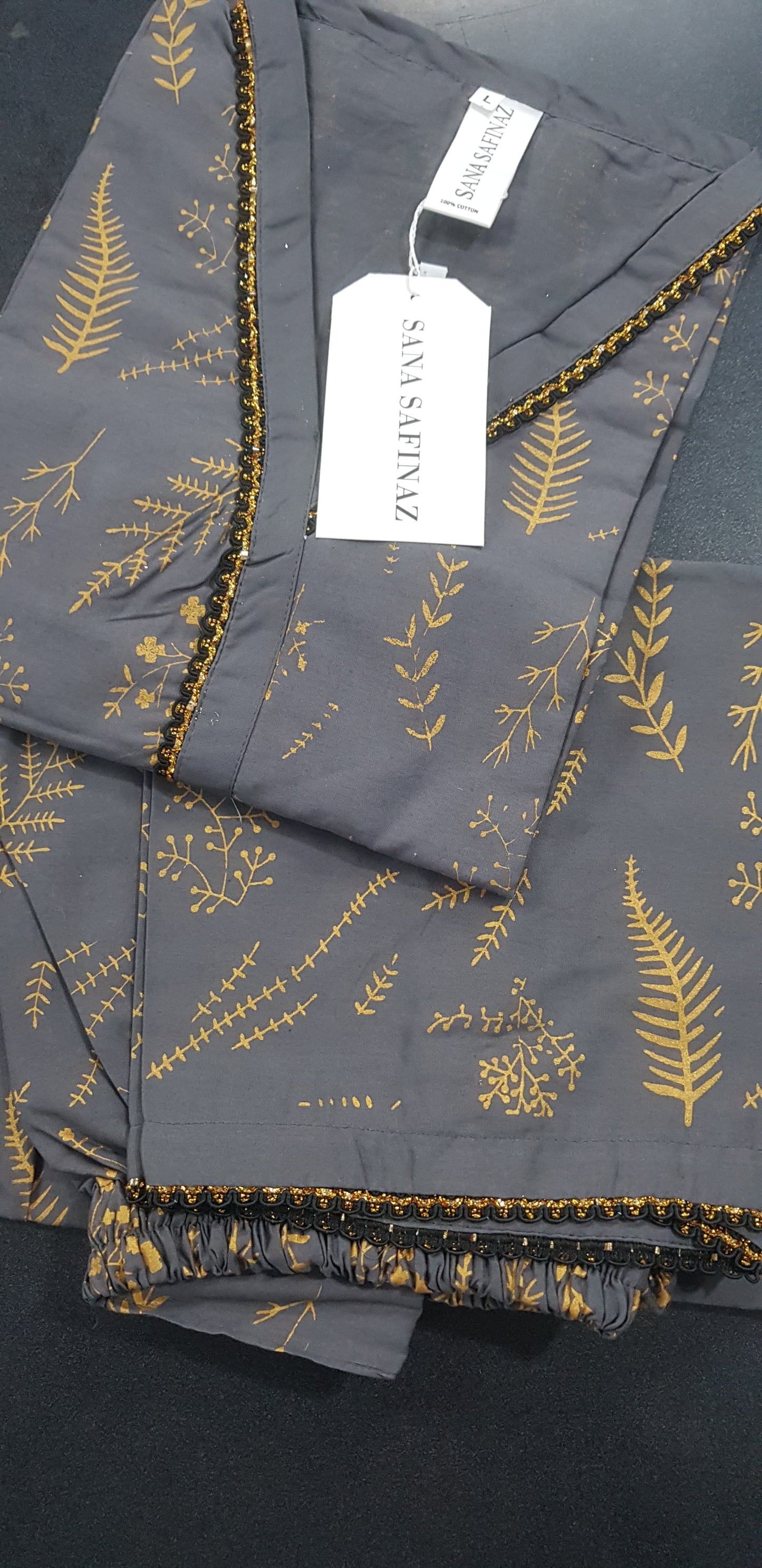Sanasafinaz Cords Cotton Printed Stitched 2P