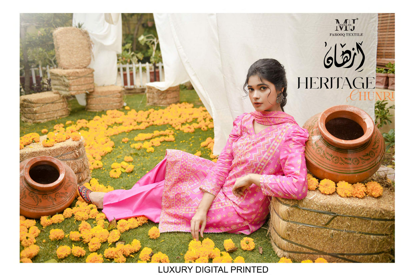 MoosaJee 100% Original Heritage Chunri Unstitched 3Ps๐๐ฅ