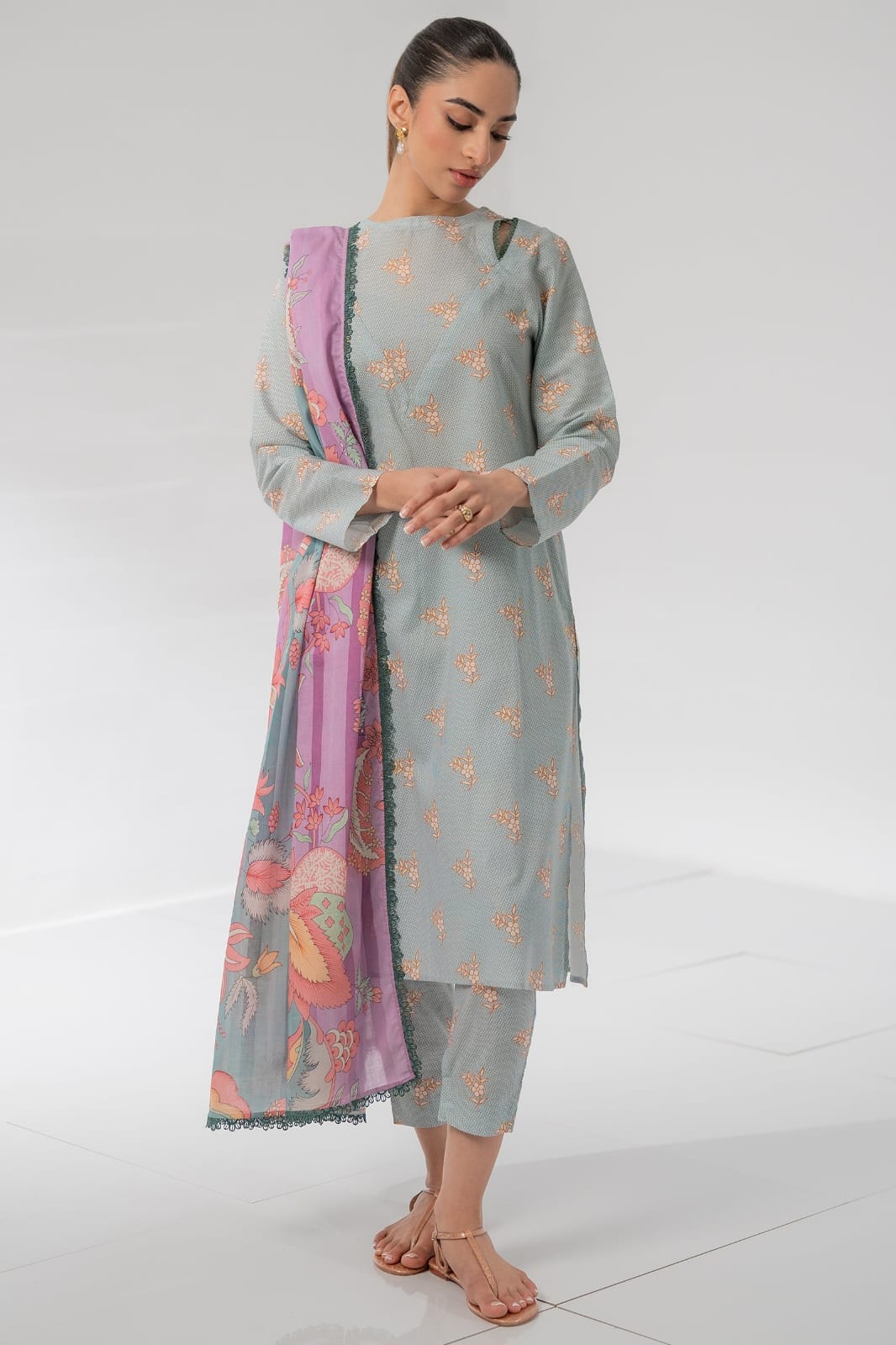 100% Original Lawn Shirt Piece Unstitched Digital Printed ๐๐งก
