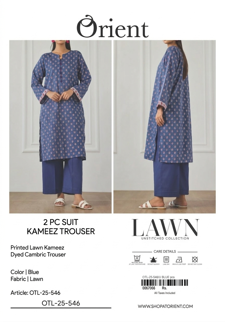 ✨ORIENT 100% ORIGINAL Unstitched Lawn 2 Piece ✨ Design#OTL-25-546