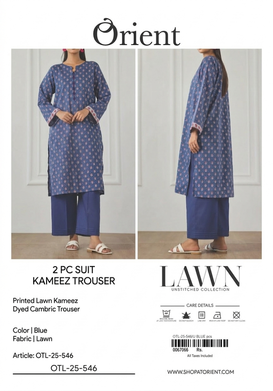 ✨ORIENT 100% ORIGINAL Unstitched Lawn 2 Piece ✨ Design#OTL-25-546