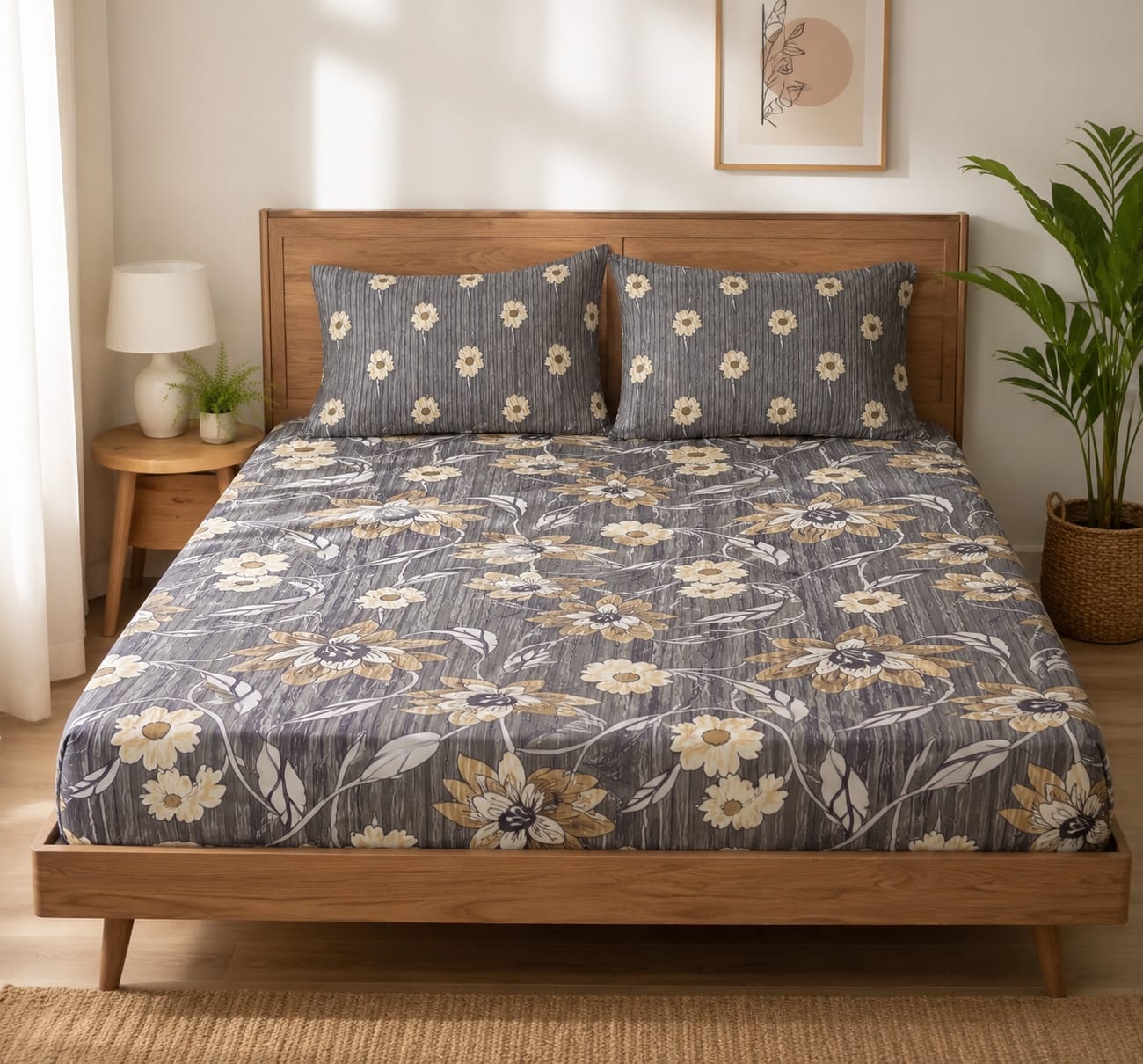 Salonika Full Printed King Size Bedsheets Collection
