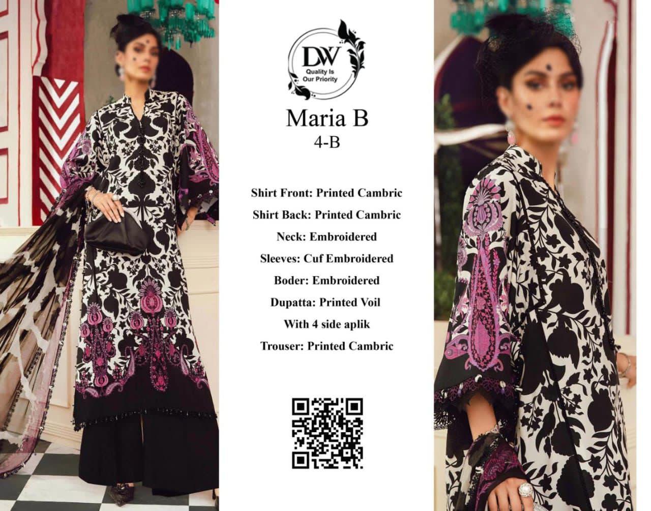 Maria B Elegant 3PC Unstitched Lawn Suit Collection