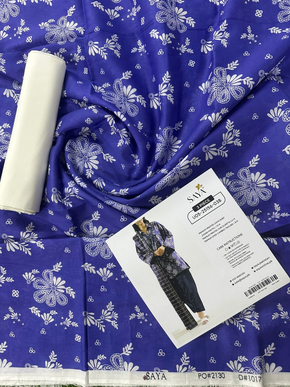 SAYA Premium Unstitched Collection Digital Printed 2-Piece Suit