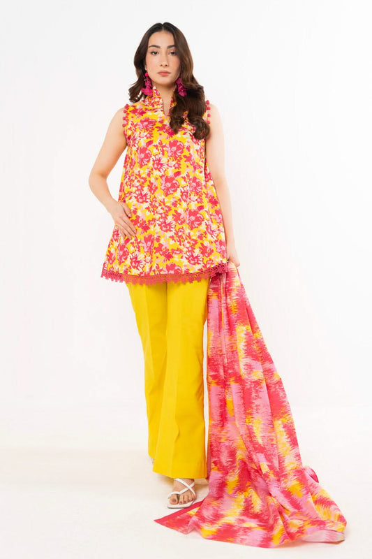 Alkaram Digital Printed Lawn 3 Piece ๐๐งก