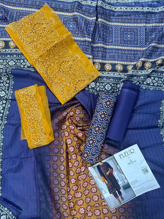 Fleur By Almeerah - Violet Dusk – Digital Chundri Lawn Unstitched Collection