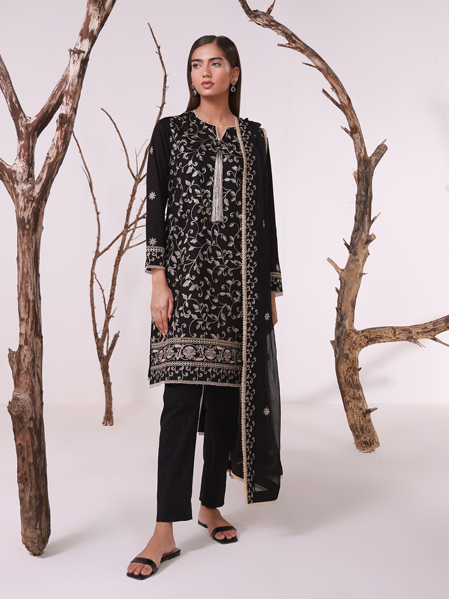 SALITEX MONOCHROME EMBROIDERED LAWN SUIT 🖤