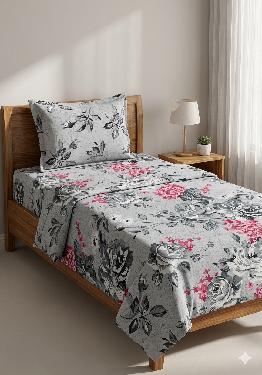Single Bedsheet Salonika Pure Cotton Printed