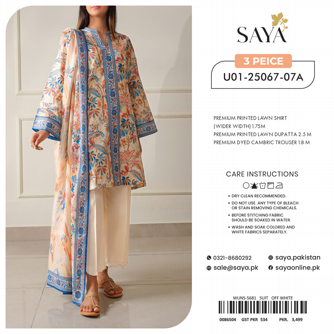 Saya Box Randomly Unstitched 100% Original LAWN 3P Suit In WHOLESALE PRICE 💯✨