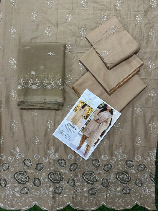 3PC Unstitched Lawn Embroidered Suit (D.C:-SSW6U3P882)