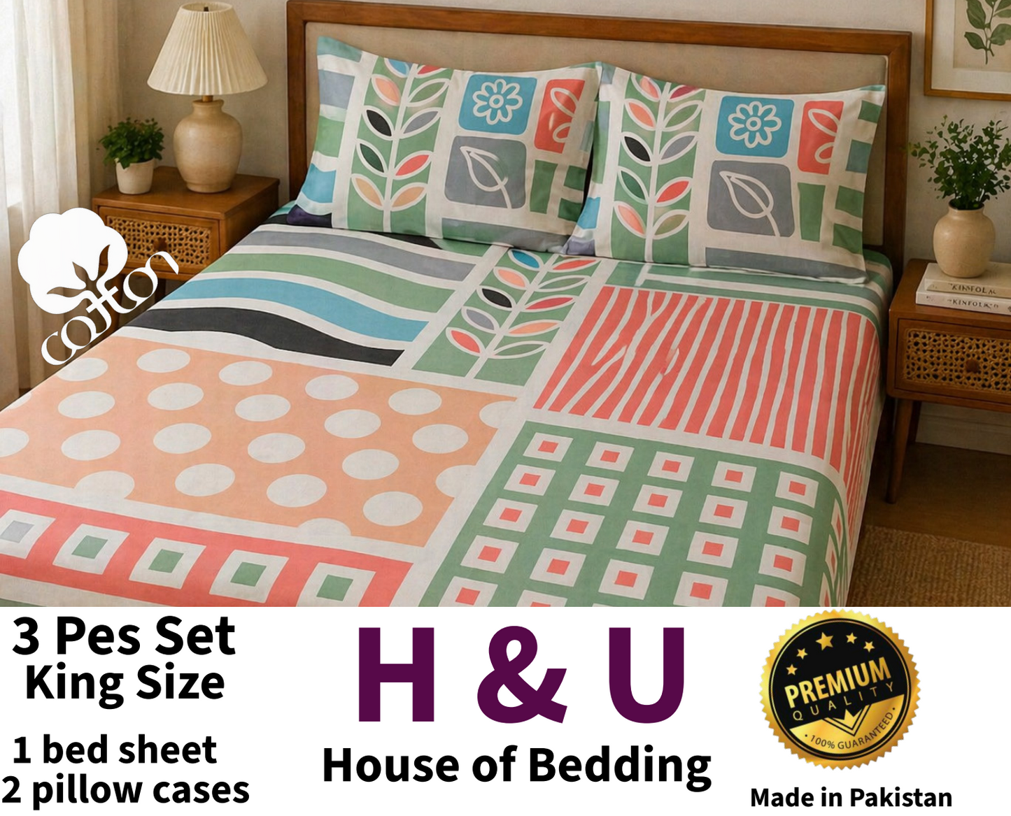 H&U Double Bed Bedsheet