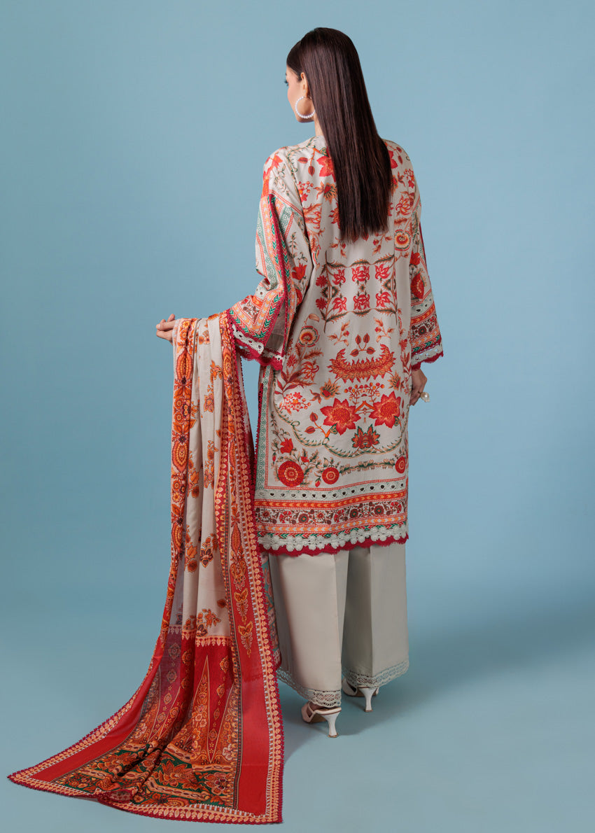 Bonanza Satrangi Unstitched Fusion Floral - 3 Pc (WU3PPBS25LIUN85) 🔥🥰