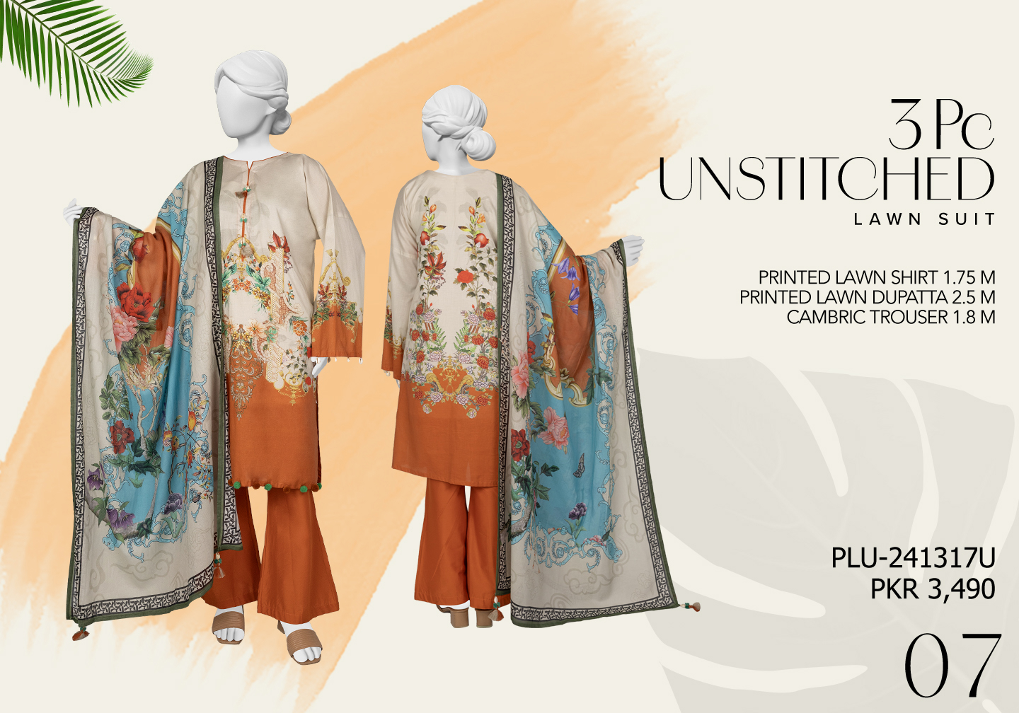 J• 100% Original Unstitched Lawn Norah Panjnad by Junaid Jamshed 3 Piece 🔥