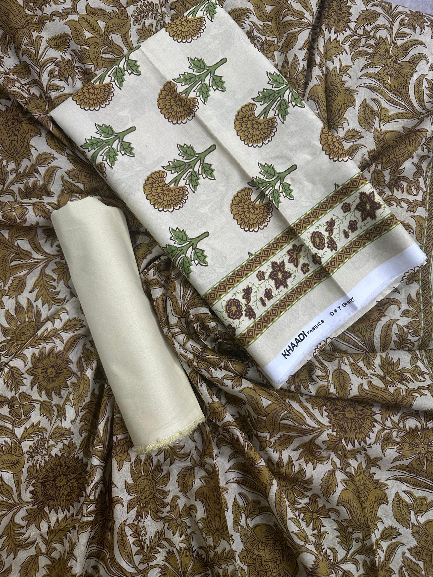 Khaadi Ivory Printed 3Pcs