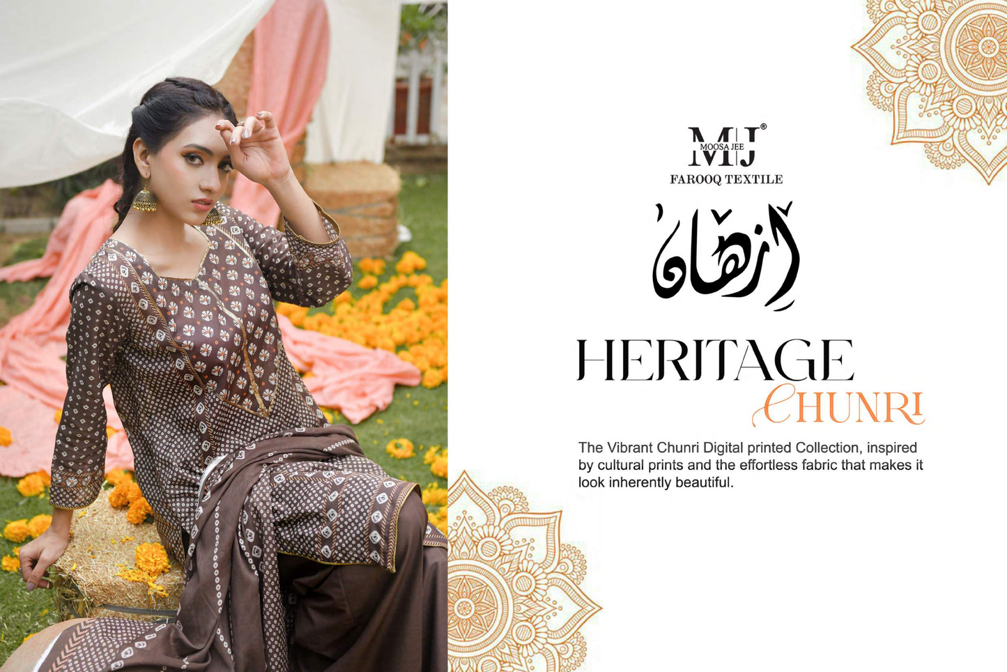MoosaJee 100% Original Heritage Chunri Unstitched 3Ps๐๐ฅ