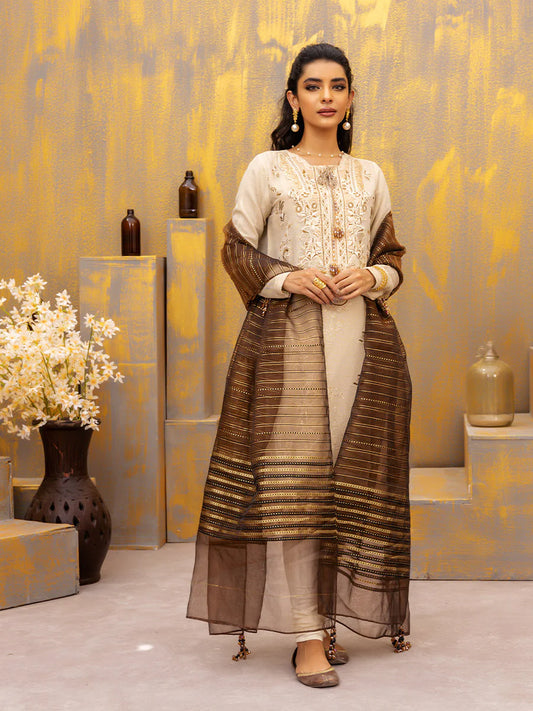 Salitex fancy Base with Zari Orgnaza dupatta 3P WK-01148UT