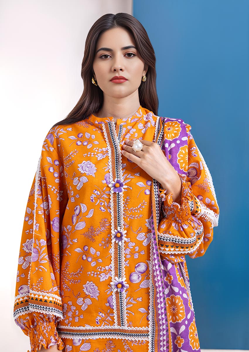 Bonanza Satrangi Unstitched Pumpkin - 3 Pc (WSS25P3072)