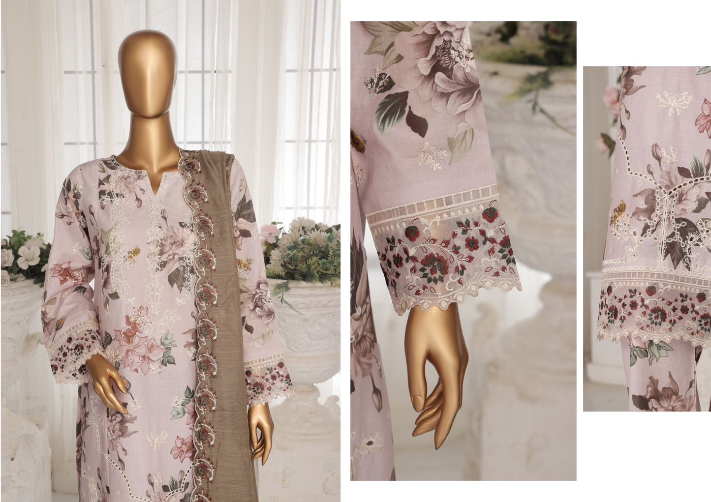 Aifa Daisy ChikanKari Unstitched 3 PIECE πβ