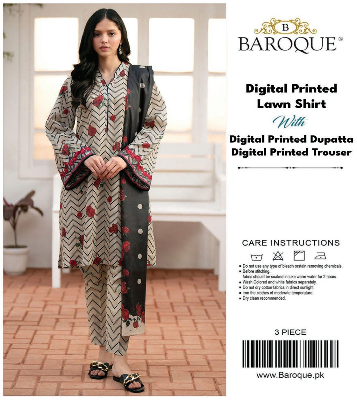 Baroque Unstitched Lawn 3 Pieces in Wholesale Price 🔥❤️