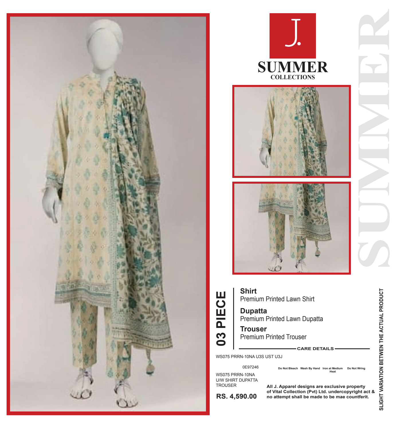 Junaid Jamshed Inspired J. Digital Printed Lawn 3 Piece Unstitched Collection