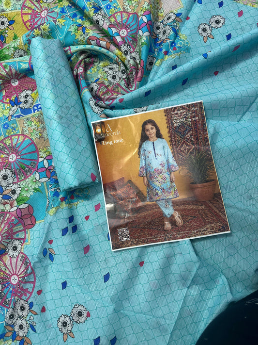 Almeerah Ting Tone Unstitched Kids 2Pcs Collection