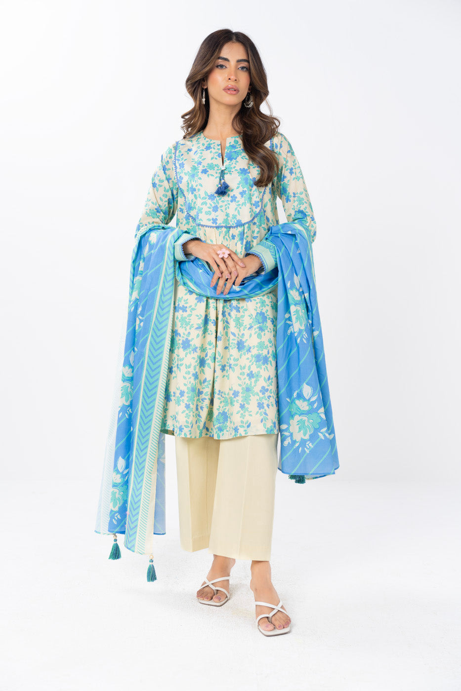 Alkaram Digital Printed Lawn 3 Piece ๐๐งก