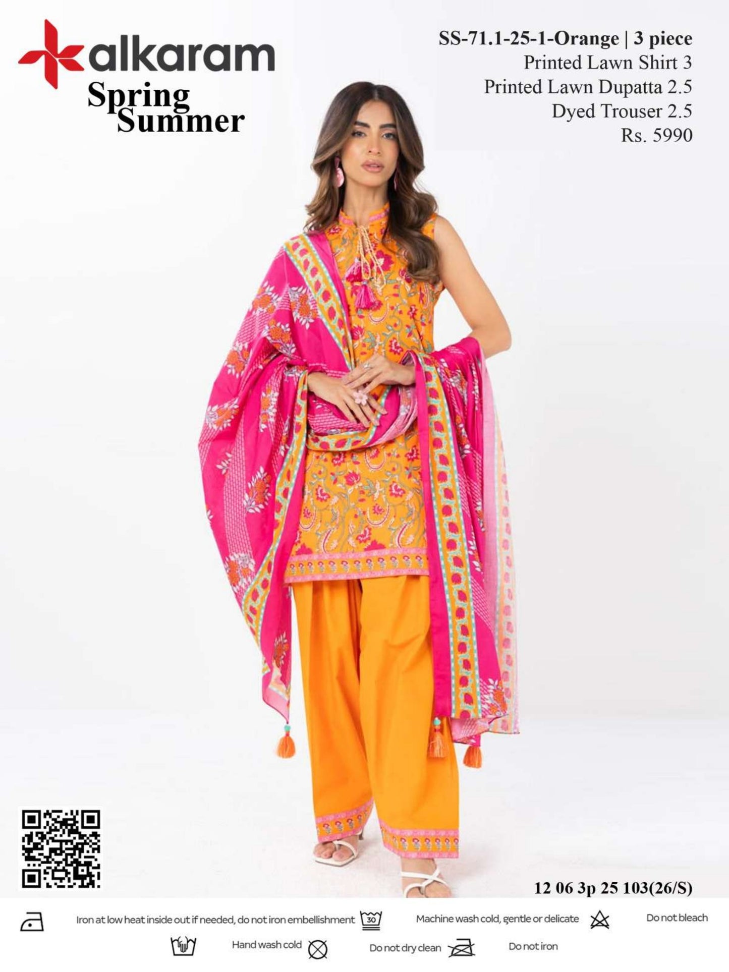 Alkaram Digital Printed Lawn 3 Piece 😉🧡