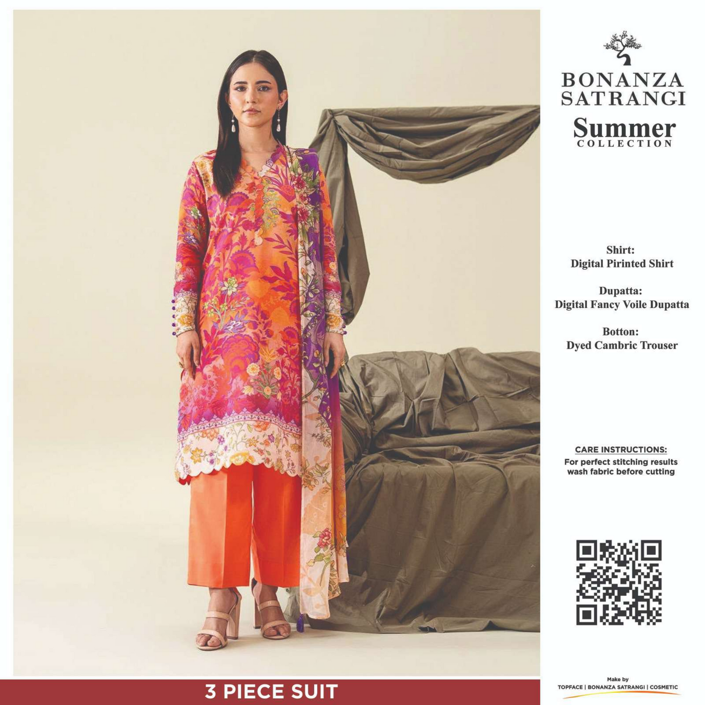 Bonanza Satrangi Orange-Purple 3PCs