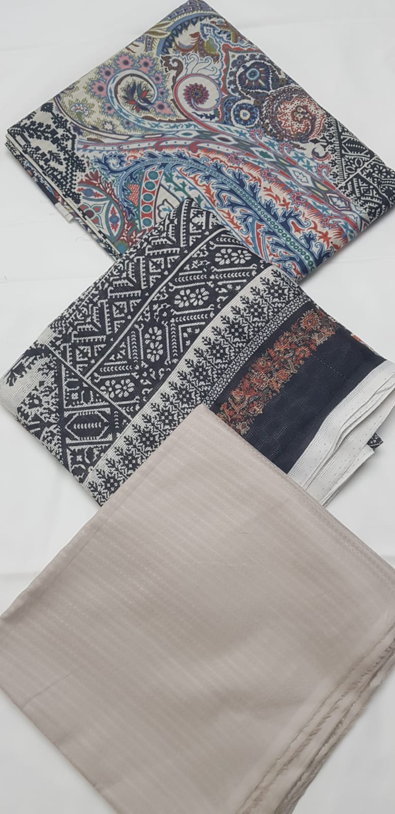 Asim Jofa,Khaadi, Bonanza Satrangi Unstitched Lawn 3P Chiffon Dupatta