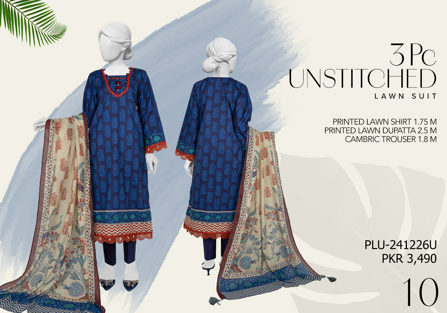 J• 100% Original Unstitched Lawn Norah Panjnad by Junaid Jamshed 3 Piece 🔥
