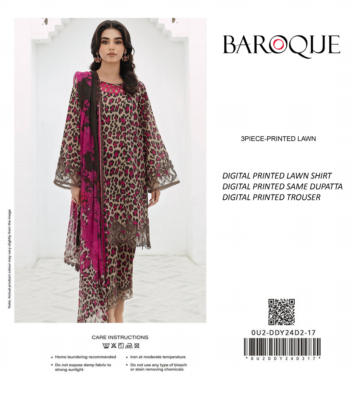 Baroque Unstitched Lawn 3 Pieces in Wholesale Price 🔥❤️