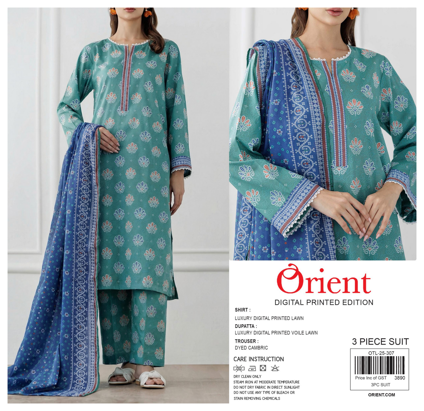 ✨💖ORIENT💖✨🌸PRINTED LAWN 3 PIECE🌸 OTL-25-307