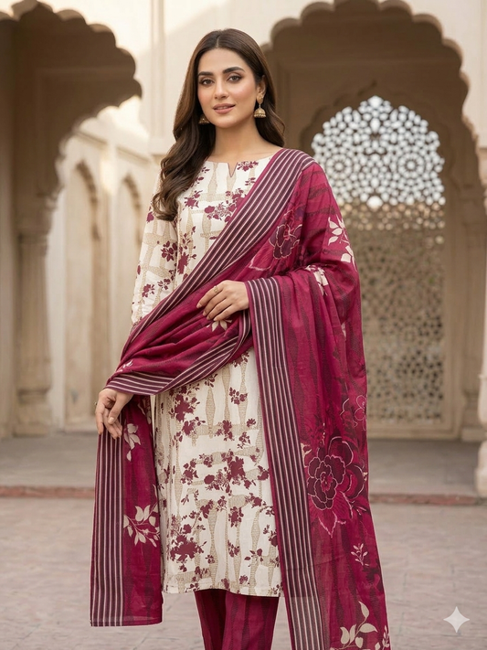 KHAADI 2PC LAWN COLLECTION
SHIRT + DUPATTA