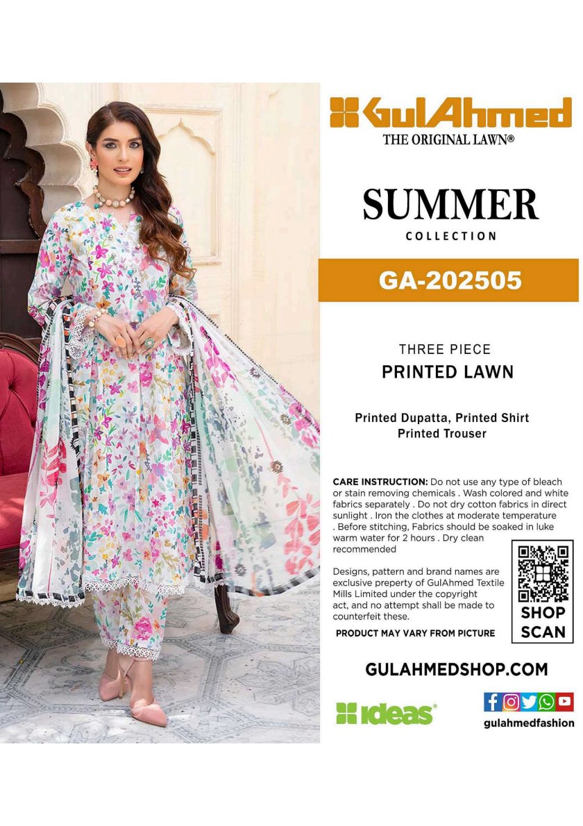 GulAhmed,Khaadi,Zellbury,Ego,Salitex,CrossStitch,Nishat,Firdous,Baroque,Maria.B,Alkaram ,SanaSafinaz Printed Unstitched 3P in 1299π΅π°π