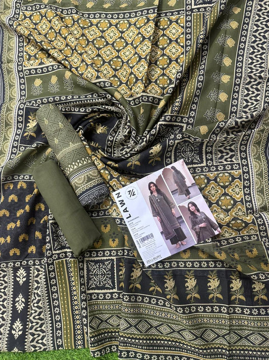 ZELLBURY Unstitched 3pcs Lawn Collection D.C:- WUS26X38104