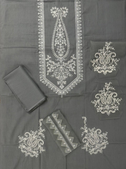 SALITEX 2PC EMBROIDERED UNSTITCHED LAWN COLLECTION SLATE GREY
