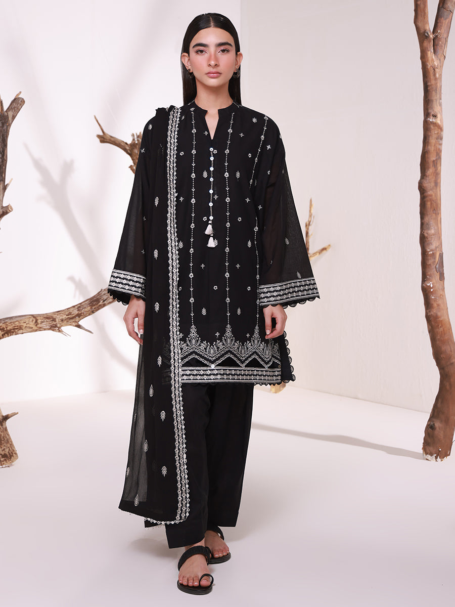 SALITEX MONOCHROME EMBROIDERED LAWN SUIT 🖤