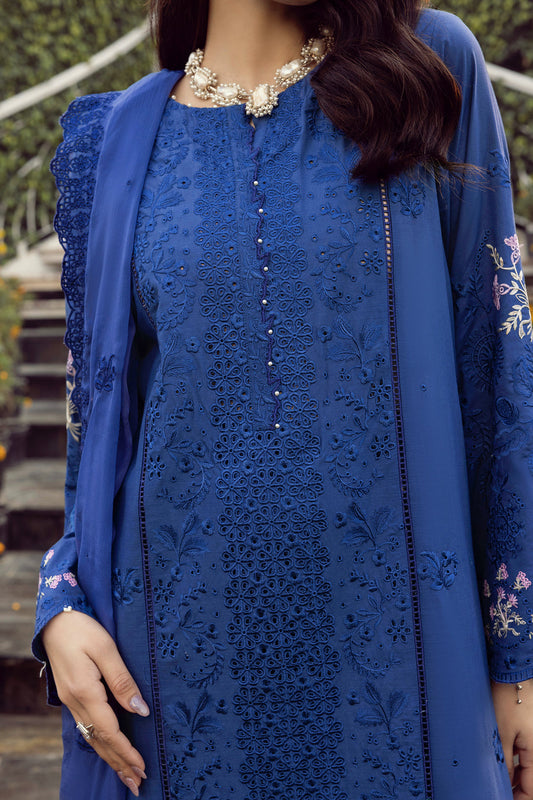 Lakhany Royal Blue Eid Collection Unstitched ChikanKari 3 Piece ๐ฅ