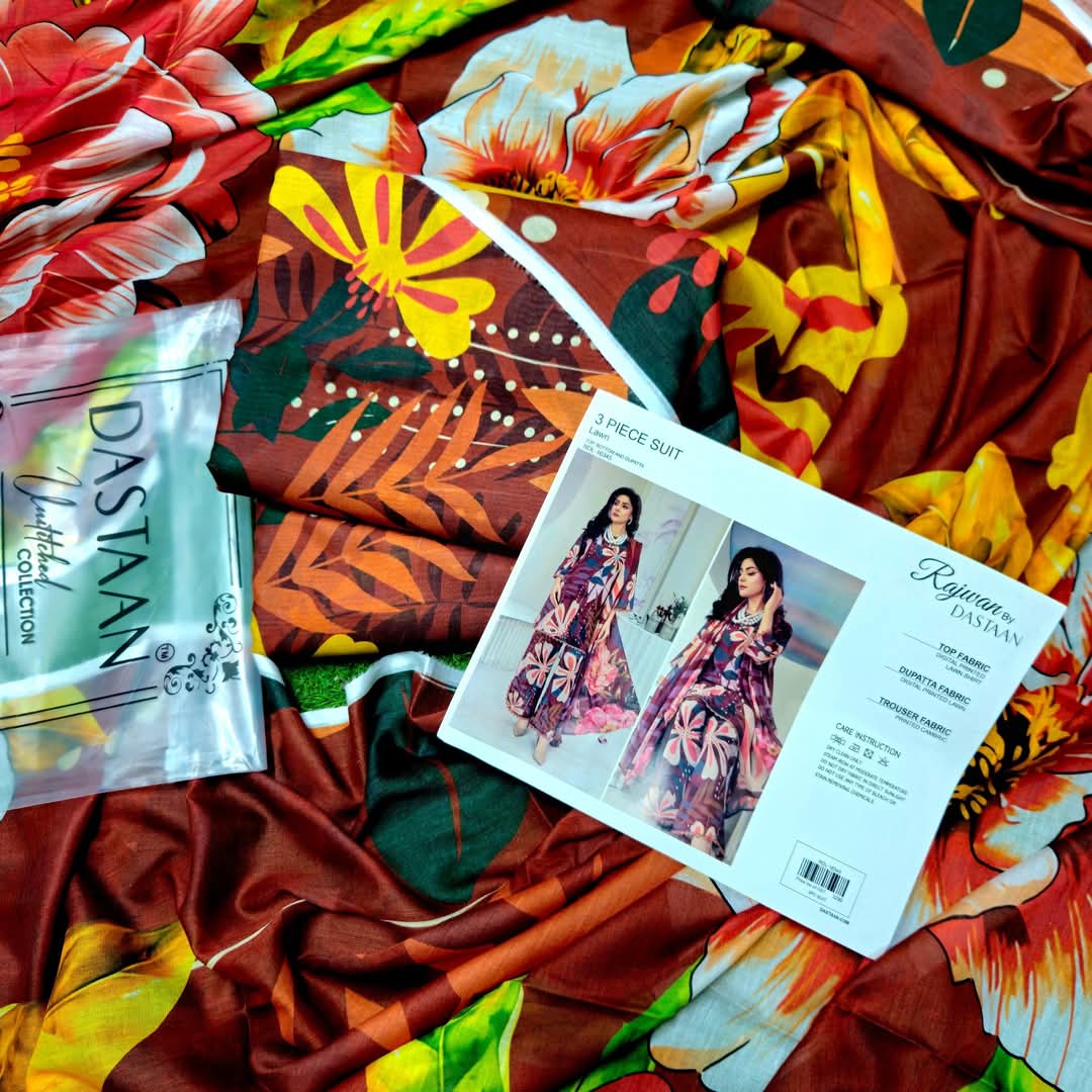 Rajwan by DASTAAN Lawn Unstitched Lawn 100% Original Lawn 3 Pieces ❤️🔥