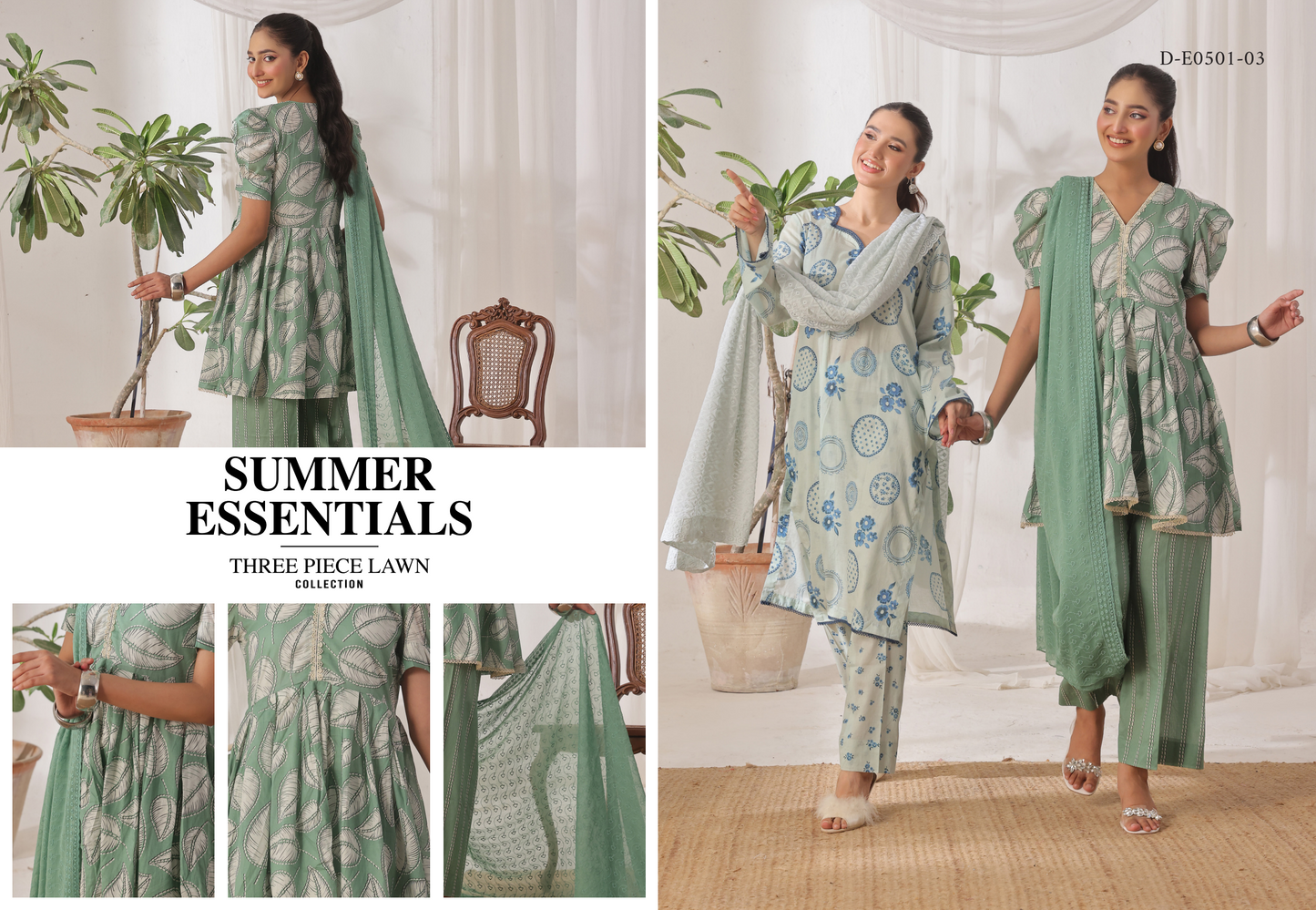 MJ Safaa Print Kari Lawn Collection – Chapter S - Premium Printed Lawn 3-Piece Suit Design# D-E0501-03