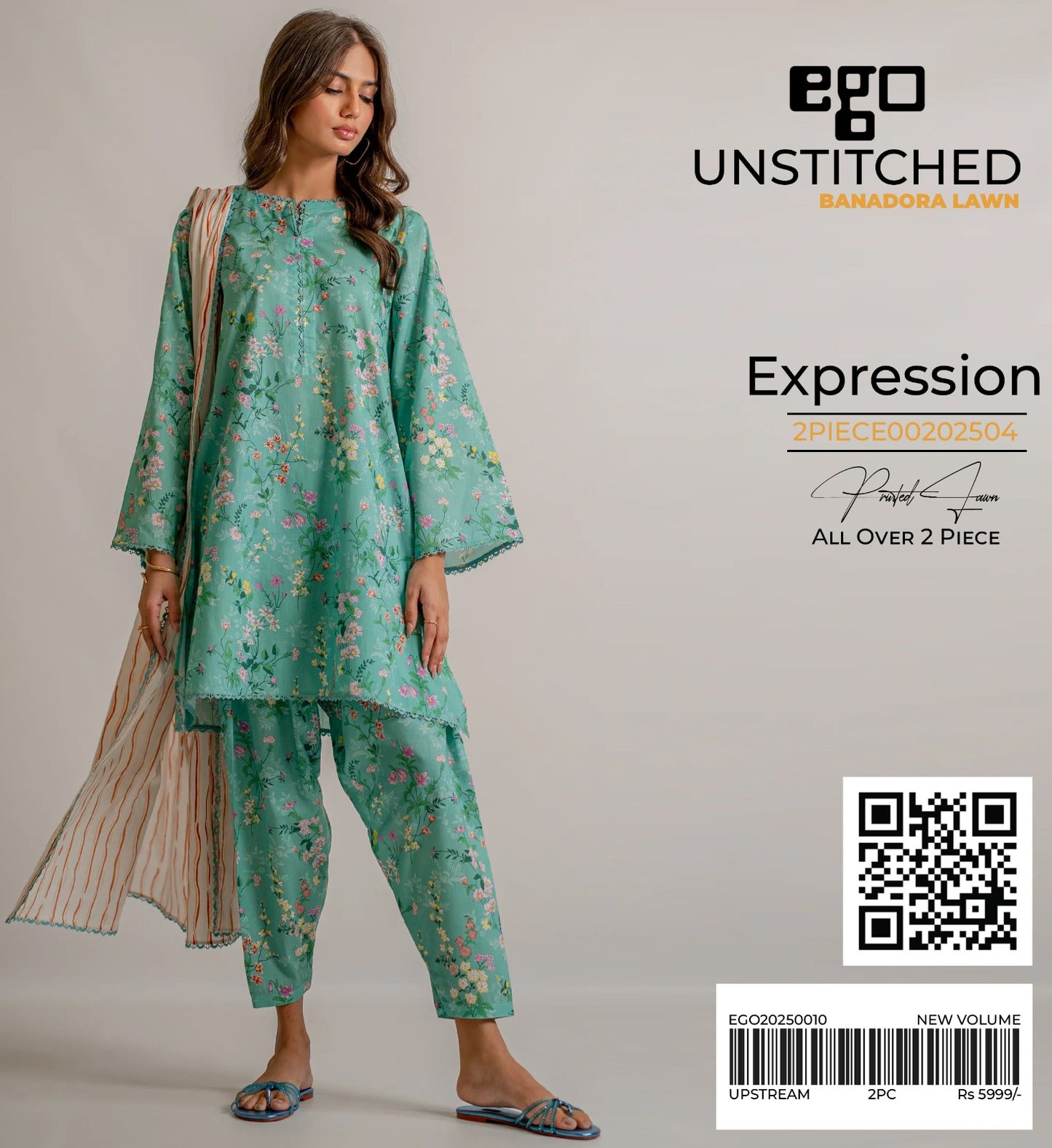 Ego Shirt Dupatta Lawn 2Pcs π₯