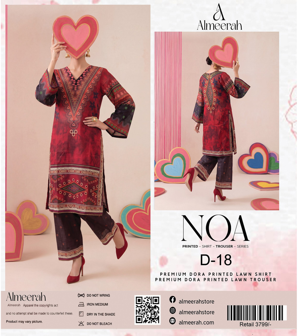 Almeerah - NOA 2 Pcs Unstitched collection Design No 18
