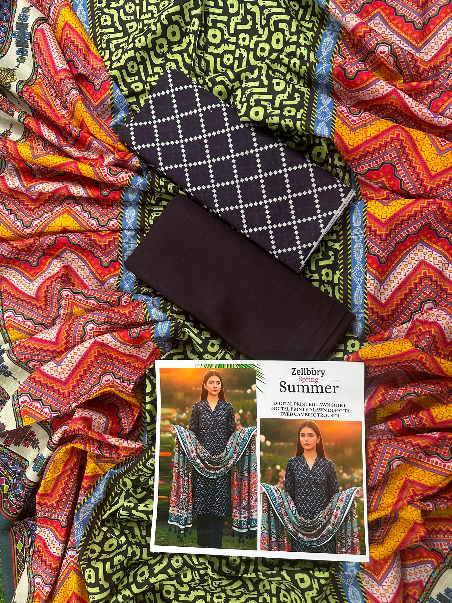 Zellbury Black Multi Printed 3Pcs