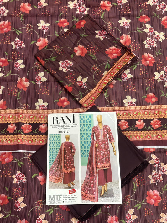 RANI DORIA PRINTED LAWN 3P by MTF