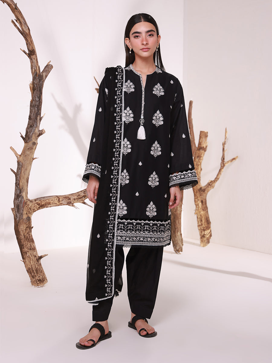 SALITEX MONOCHROME EMBROIDERED LAWN SUIT 🖤